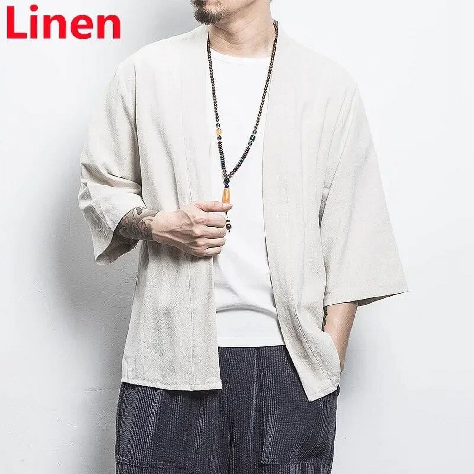 Kimono Japanese Costume Men Coat Harajuku Style Tops Japan Haori ...