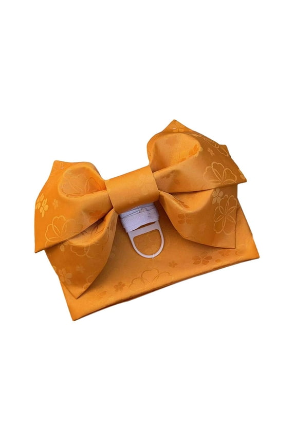 Kimono Obi Japanese Belt Bow Adult Costume Accessories Traditional Wide Belt Gold Yellow