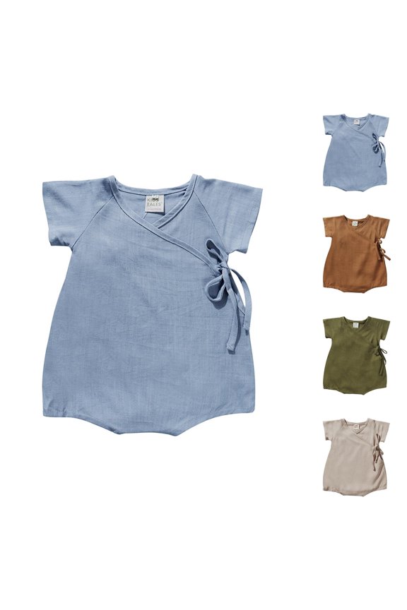 Kimono Robe Linen Yarn Robe Baby Solid Romper Japanese Pajamas