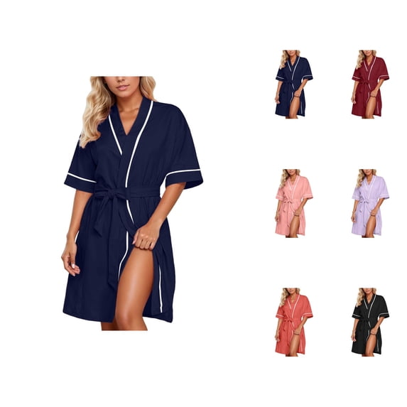 Kimono Robe for Women Summer Lightweight Short Robes Soft Spa Bathrobe Shower Robe Sleepwear