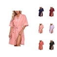 thumbnail image 1 of Kimono Robe for Women Summer Lightweight Short Robes Soft Spa Bathrobe Shower Robe Sleepwear, 1 of 9