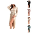 thumbnail image 1 of Kimono Robe for Women Summer Lightweight Silky Long Sleeve Long Bathrobe Shower Robe Sleepwear, 1 of 7