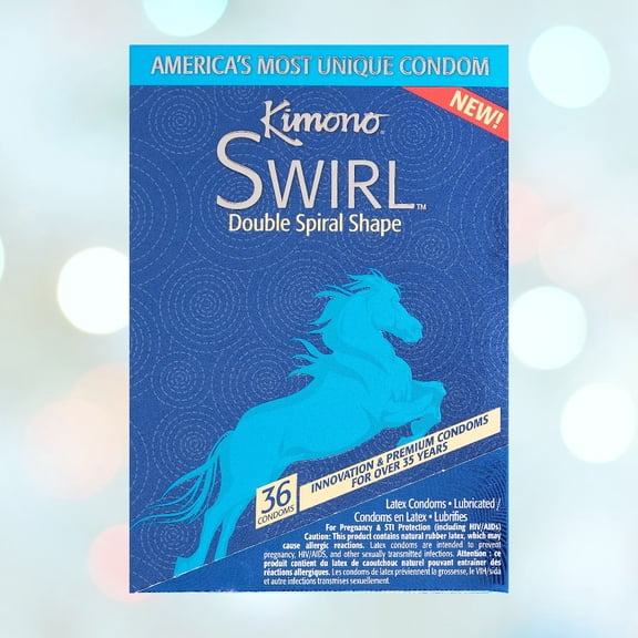 Kimono Swirl Double-Spiral Shape Condoms | 36-Pack