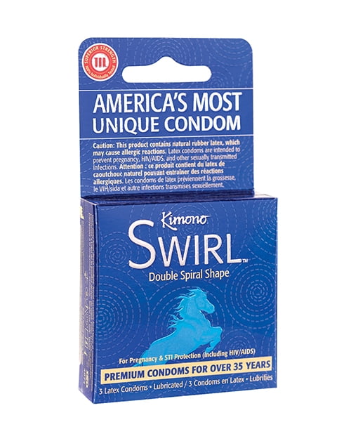 Kimono Swirl Double Spiral Shape Condoms - Pack of 3 - Walmart.com