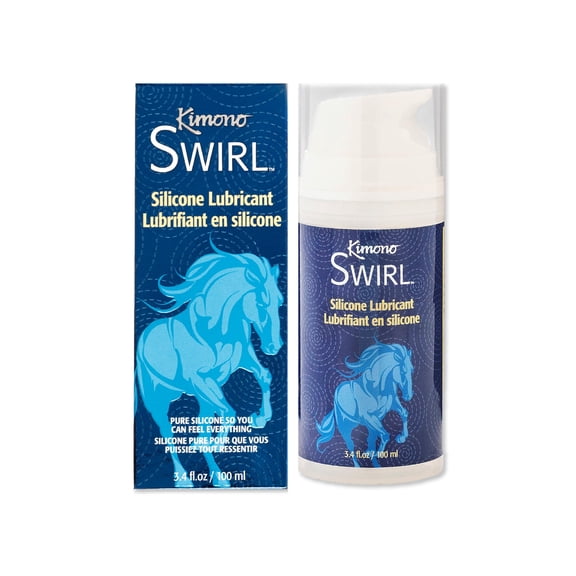 Kimono Swirl, Silicone Oil Gel Lubricant 3.4 Fl Oz - Personal Lubricant, Non Sticky, Thick Formula, Toy Friendly, for Men and Women, Made in The USA