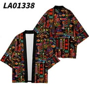 Kimono men's and women's 2021 Japanese traditional kimono cardigan neon pattern shirt Japanese summer kimono