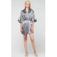 thumbnail image 1 of Kimono robes for Women Satin Silk lingerie robe, Short V-Neck For Female Sleepwear Loungewear bridal party bridesmaid wedding - Gray - Small, 1 of 2
