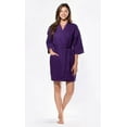 thumbnail image 1 of Kimono robes for Women Waffle Cotton robe, Short V-Neck For Female Sleepwear Loungewear bridal party bridesmaid wedding - Purple - Large, 1 of 45