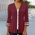 thumbnail image 1 of Kimonos Cardigan for Women's Plus Size Casual Fashion Quarter Sleeved 4/3 Sleeved Button Cardigan Jacket Top Beach on Clearance, 1 of 5