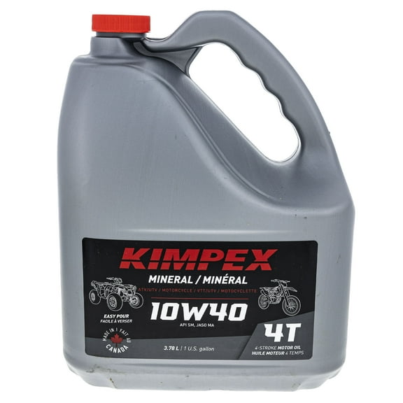 Kimpex 260610 260609 10W40 4-Stroke Engine Oil Mineral 1 Gallon ATV UTV Motorcycle