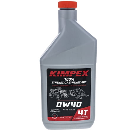 Kimpex 260612 4-S100 0W40 4-Stroke Synthetic Engine Oil 1 Quart ATV UTV Snowmobile
