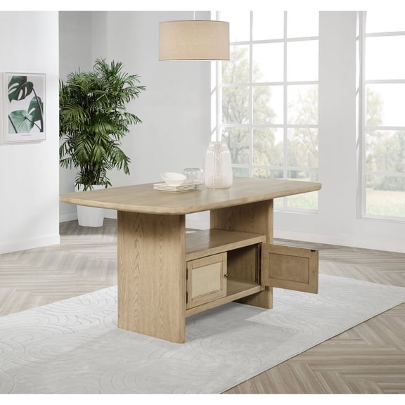 Kimpton Beige Oak Counter Height Storage Dining Table