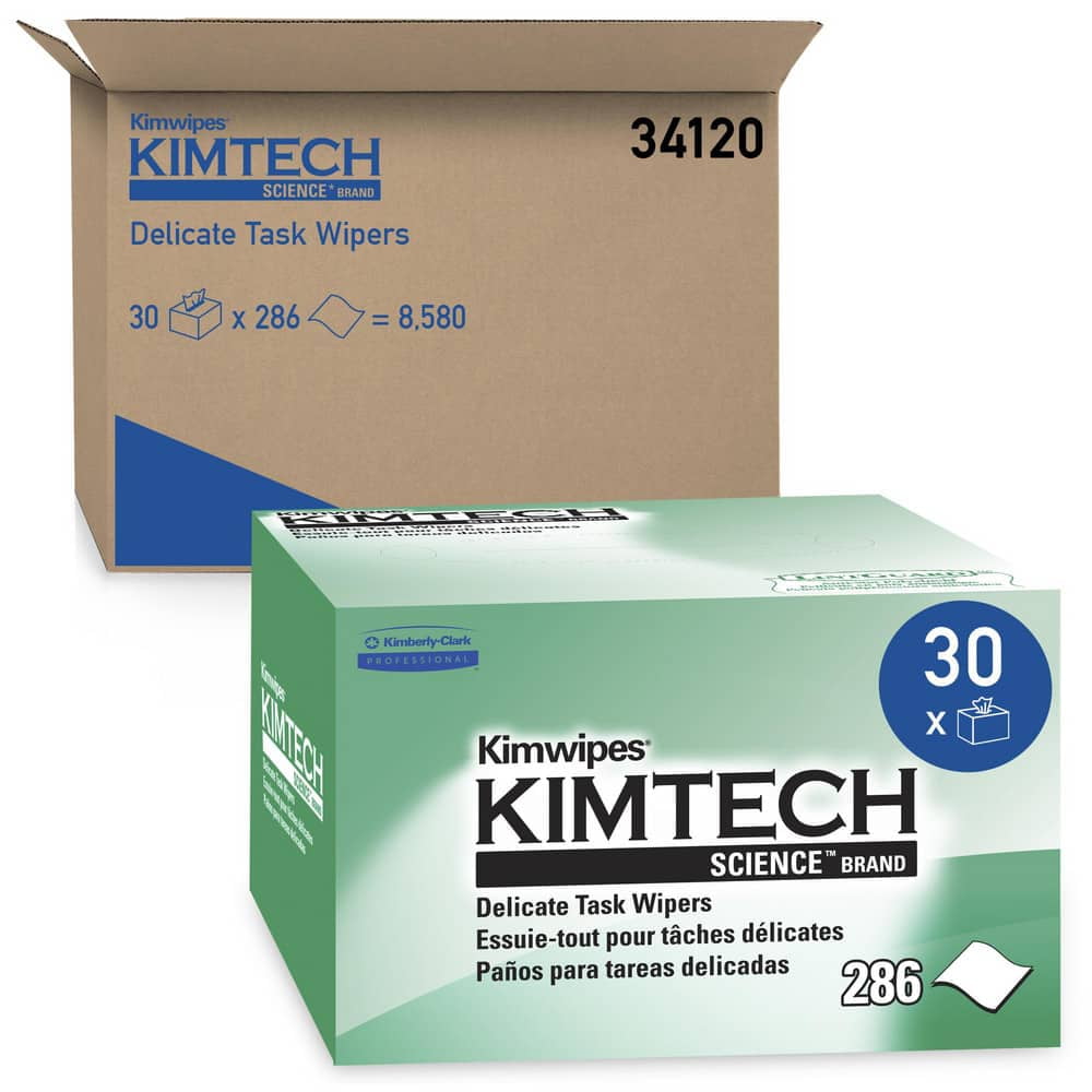 Kimtech 34120 Clean Room Wipes: Dry Pop-Up, 8.2 x 4.1" Sheet, White