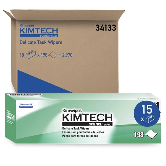 Kimtech 34133 Clean Room Wipes: Dry Pop-Up, 12.3 x 4.1" Sheet, White