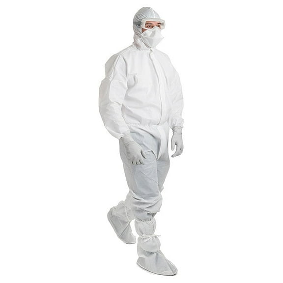 Kimtech A6 Disposable Coverall, Hooded, SMS, Snap Closure, Elastic Cuff, Elastic Ankle, S