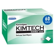 Kimtech Science Kimwipes Delicate Task Wipes 34155, Pop-Up Box, White 60 Boxes of 286 Sheets, 17,160 Sheet Total