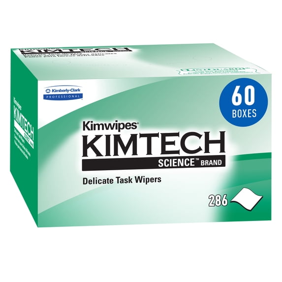 Kimtech Science Kimwipes Delicate Task Wipes (34155), Pop-Up Box, White (60 Boxes of 286 Sheets, 17,160 Sheet Total)