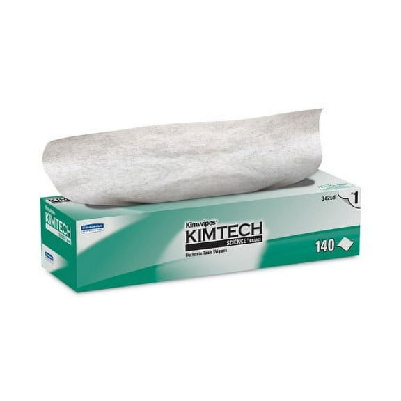 Kimtech Kimwipes Delicate Task Wipers, 1-Ply, 14.7 x 16.6, Unscented, White, 144/Box , Each