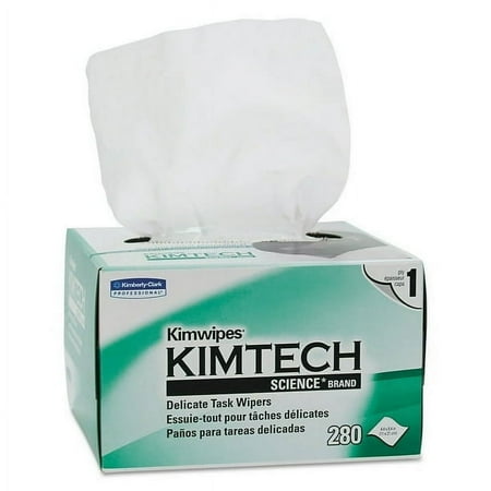 Kimtech Science Kimwipes Delicate Task Wipes 4.4" x 8.4" Tissue 280 Ct | Lens Wipes for Eyeglasses | Anti-Static Screen Wipes | Glasses Cleaner | Electronic Wipes for Screens and Delicate Surfaces