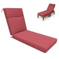 thumbnail image 1 of Kimunuk Outdoor Chaise Lounge Cushions, 72" x 21" x 4" Waterproof Pool Beach Recliner Replacement Cushions with Ties, Fuchsia Red, 1 of 7