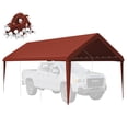 thumbnail image 1 of Kimunuk 10' x 20' Canopy Replacement Cover, Outdoor Portable Carport Replacement Canopy with Ball Bungees for Car Garage Shelter Tent Party Tent, Terra Red ,Frame is Not Included, 1 of 6