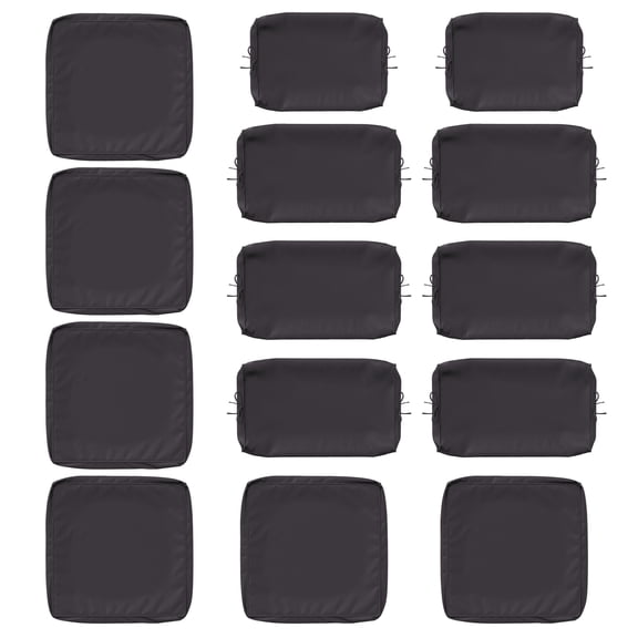 Kimunuk 14 Pcs Outdoor Cushion Slipcovers, Replacement Outdoor Patio Cushion Covers with 3 Size, Waterproof and Zippered, Fit for Outdoor Furniture, Patio Sofa Couch, Covers Only, Grey