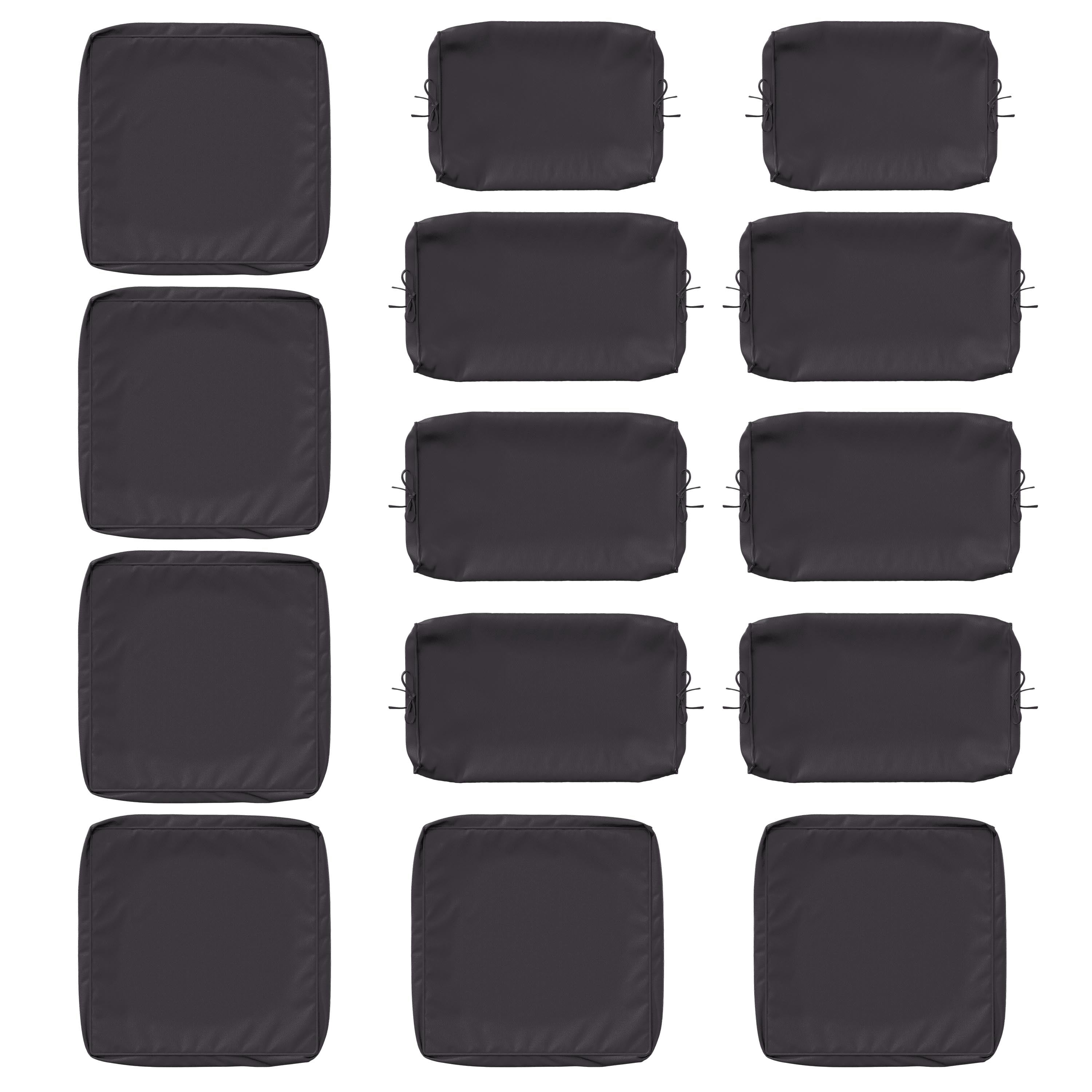 Kimunuk 14 Pcs Outdoor Cushion Slipcovers, Replacement Outdoor Patio Cushion Covers with 3 Size, Waterproof and Zippered, Fit for Outdoor Furniture, Patio Sofa Couch, Covers Only, Grey