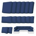 thumbnail image 1 of Kimunuk 14 Piece Outdoor Furniture Replacement Cushions, 5" Foam Foam High-Density, Fits 6-Seat Sectional Rattan Conversation Set, Patio Water-Resistant Sofa Cushions, Blue, 1 of 6