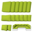 thumbnail image 1 of Kimunuk 14 Piece Outdoor Furniture Replacement Cushions, 5" Foam Foam High-Density, Fits 6-Seat Sectional Rattan Conversation Set, Patio Water-Resistant Sofa Cushions, Grass Green, 1 of 6