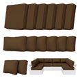 thumbnail image 1 of Kimunuk 14 Piece Outdoor Furniture Replacement Cushions, 5" Foam Foam High-Density, Fits 6-Seat Sectional Rattan Conversation Set, Patio Water-Resistant Sofa Cushions, Chocolate, 1 of 6