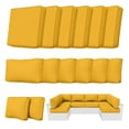 thumbnail image 1 of Kimunuk 14 Piece Outdoor Furniture Replacement Cushions, 5" Foam Foam High-Density, Fits 6-Seat Sectional Rattan Conversation Set, Patio Water-Resistant Sofa Cushions, Yellow, 1 of 6