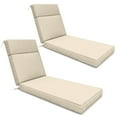 thumbnail image 1 of Kimunuk Outdoor Chaise Lounge Cushions set of 2, 72" x 21" x 4" Waterproof Pool Beach Recliner Replacement Cushions with Ties, Cream, 1 of 7