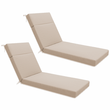 Kimunuk Outdoor Chaise Lounge Cushions set of 2, 80" x 26" x 4" Waterproof Pool Beach Recliner Replacement Cushions with Ties, Sand