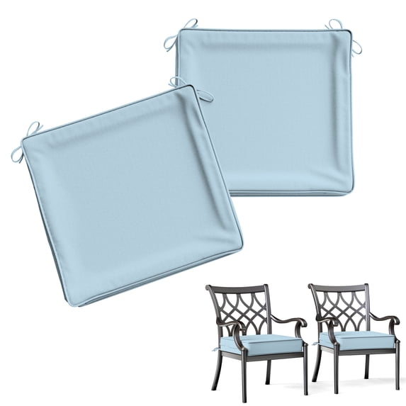 Kimunuk 2Pcs Outdoor Chair Cushions Slipcovers, 18.5" x 16" Replacement Waterproof Non-Slip Patio Seat Cushion Covers with Handle,Sky Blue