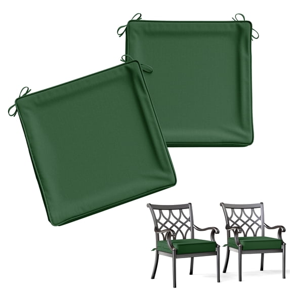 Kimunuk 2Pcs Outdoor Chair Cushions Slipcovers, 22" x 22" Replacement Waterproof Non-Slip Patio Seat Cushion Covers with Handle,Green