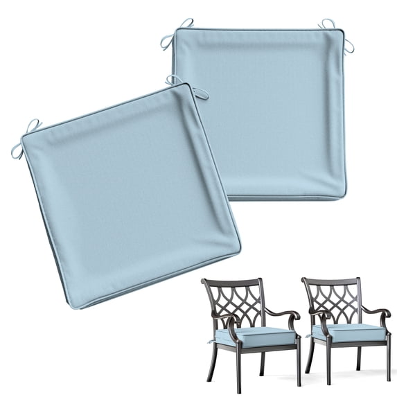 Kimunuk 2Pcs Outdoor Chair Cushions Slipcovers, 22" x 22" Replacement Waterproof Non-Slip Patio Seat Cushion Covers with Handle,Sky Blue