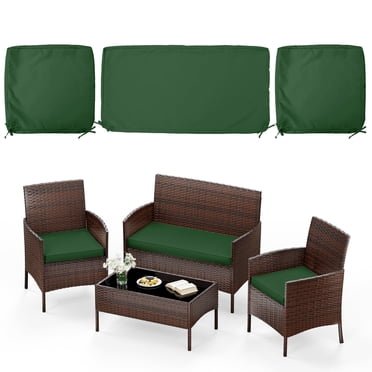 8 Pcs Outdoor Patio Sofa Cushion Covers - Waterproof Stretch Slipcovers In White