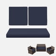 thumbnail image 1 of Kimunuk 3 Piece Wicker Chair Cushions, Waterproof Patio Loveseat Chair Cushions Set for Outdoor Indoor Furniture, Navy, 1 of 6