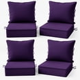 thumbnail image 1 of Kimunuk 4 Pack Outdoor Deep Seat Cushion Set, 24" x 24" x 6.5" Patio Furniture Chair Cushions Replacement for Sofa Couch, Purple, 1 of 5