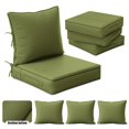 thumbnail image 1 of Kimunuk 4 Set Outdoor Cushion for Patio Furniture, 22" L X 22" W X 4" H Splash-Proof Outdoor Deep Seat Cushions with Tie for Patio Chair, Light Green, 1 of 8