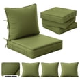 thumbnail image 1 of Kimunuk 4 Set Outdoor Cushion for Patio Furniture, 22" L X 22" W X 4" H Splash-Proof Outdoor Deep Seat Cushions with Tie for Patio Chair, Light Green, 1 of 8