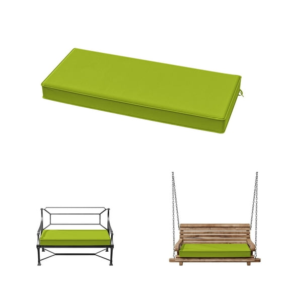 Kimunuk 42" x 18" x 3.5" Bench Cushions for Outdoor Furniture, Waterproof Porch Swing Cushion Seat Patio Chair Replacement Pads with Ties, Grass Green