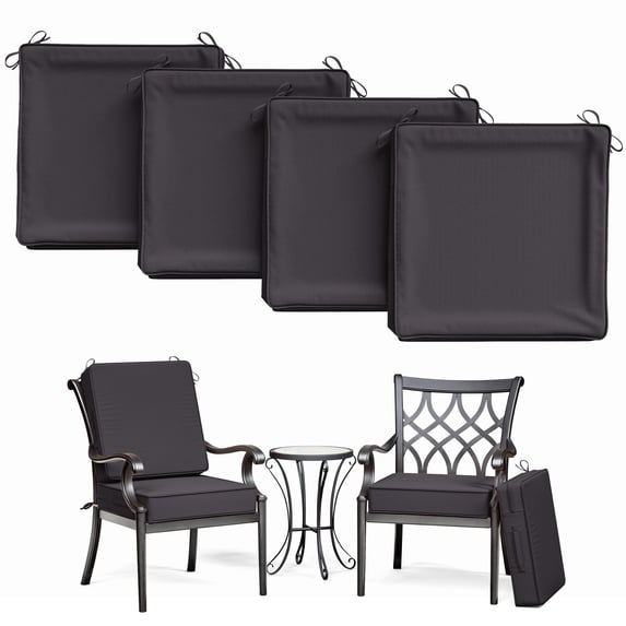 Kimunuk 4Pcs Outdoor Slipcovers for Chair Cushions , 22" x 22" Replacement Waterproof Non-Slip Patio Seat Cushion Covers with Handle,Grey