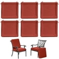 thumbnail image 1 of Kimunuk 6Pcs Outdoor Chair Cushions Slipcovers, 18.5" x 16" Terra Red Replacement Waterproof Non-Slip Patio Seat Cushion Covers with Handle, Covers Only, 1 of 7