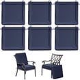 thumbnail image 1 of Kimunuk 6Pcs Outdoor Chair Cushions Slipcovers, 19" x 19" Navy Blue Replacement Waterproof Non-Slip Patio Seat Cushion Covers with Handle, Covers Only, 1 of 7