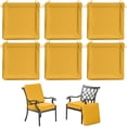 thumbnail image 1 of Kimunuk 6Pcs Outdoor Chair Cushions Slipcovers, 19" x 19" Yellow Replacement Waterproof Non-Slip Patio Seat Cushion Covers with Handle, Covers Only, 1 of 7