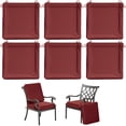 thumbnail image 1 of Kimunuk 6Pcs Outdoor Chair Cushions Slipcovers, 24" x 24" Burgundy Replacement Waterproof Non-Slip Patio Seat Cushion Covers with Handle, Covers Only, 1 of 7