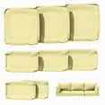 thumbnail image 1 of Kimunuk 8 Pcs Outdoor Cushion Covers for Patio Furniture, Washable Outdoor Cushion Slipcovers Replacement with Zipper for 3 Seat Rattan Sofa, Light Yellow, 1 of 7