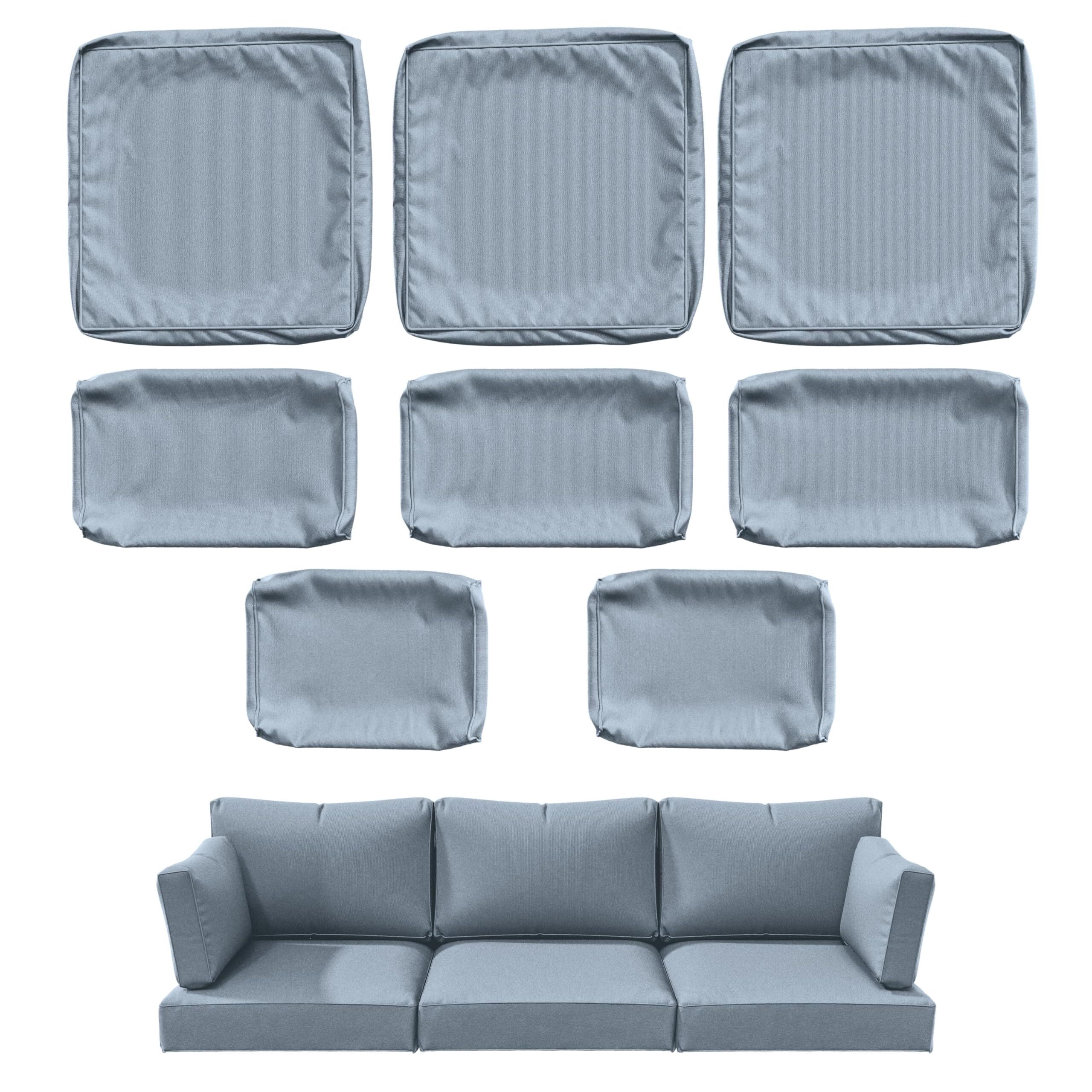 Kimunuk 8 Pcs Outdoor Cushion Covers for Patio Furniture, Washable