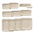 thumbnail image 1 of Kimunuk 9Pcs Outdoor Slipcovers for Cushions, Waterproof Patio Cushion Replacement Covers with Zipper for 4-Seat Patio Furniture Set, Cream, 1 of 6